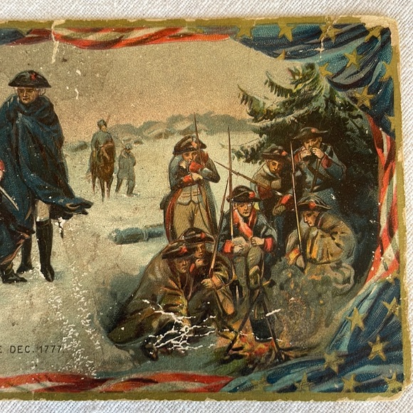 “Valley Forge 1777” Raphael Tuck Patriotic Postcard – Oilette Revolutionary War - Picture 3 of 7